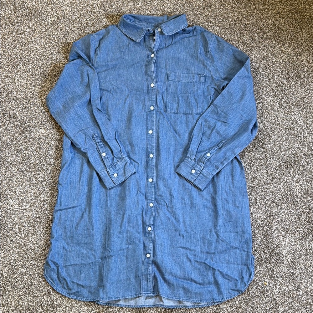 Old Navy Blue Chambray Button Down Dress
